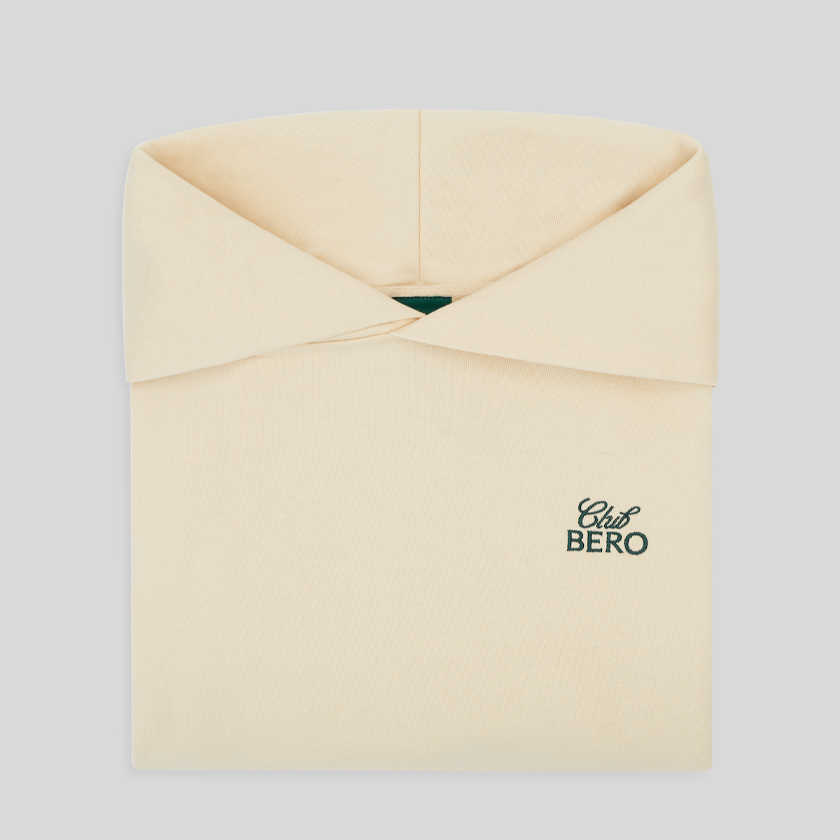 Club BERO cream hoodie folded