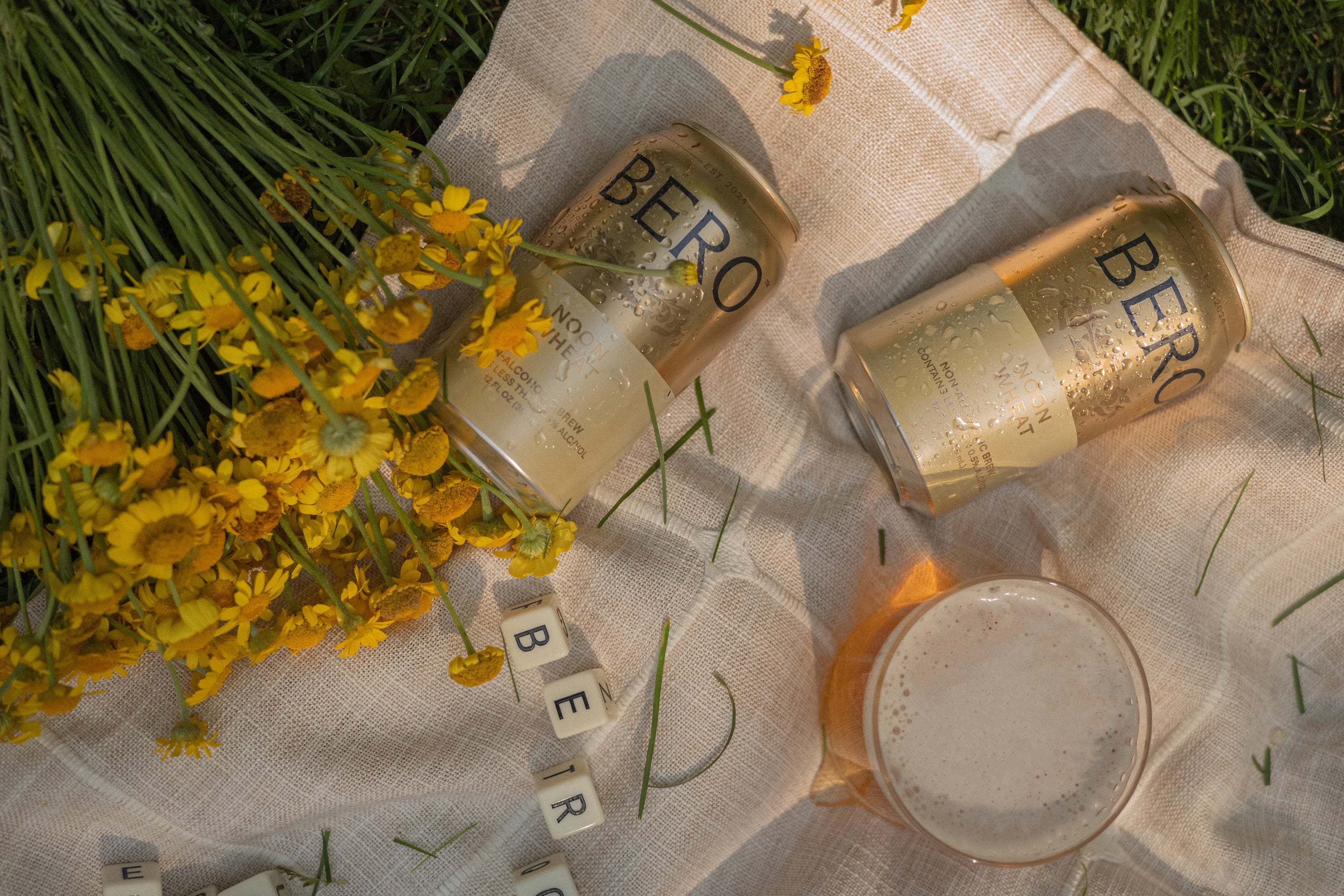 Noon Wheat on a picnic blanket
