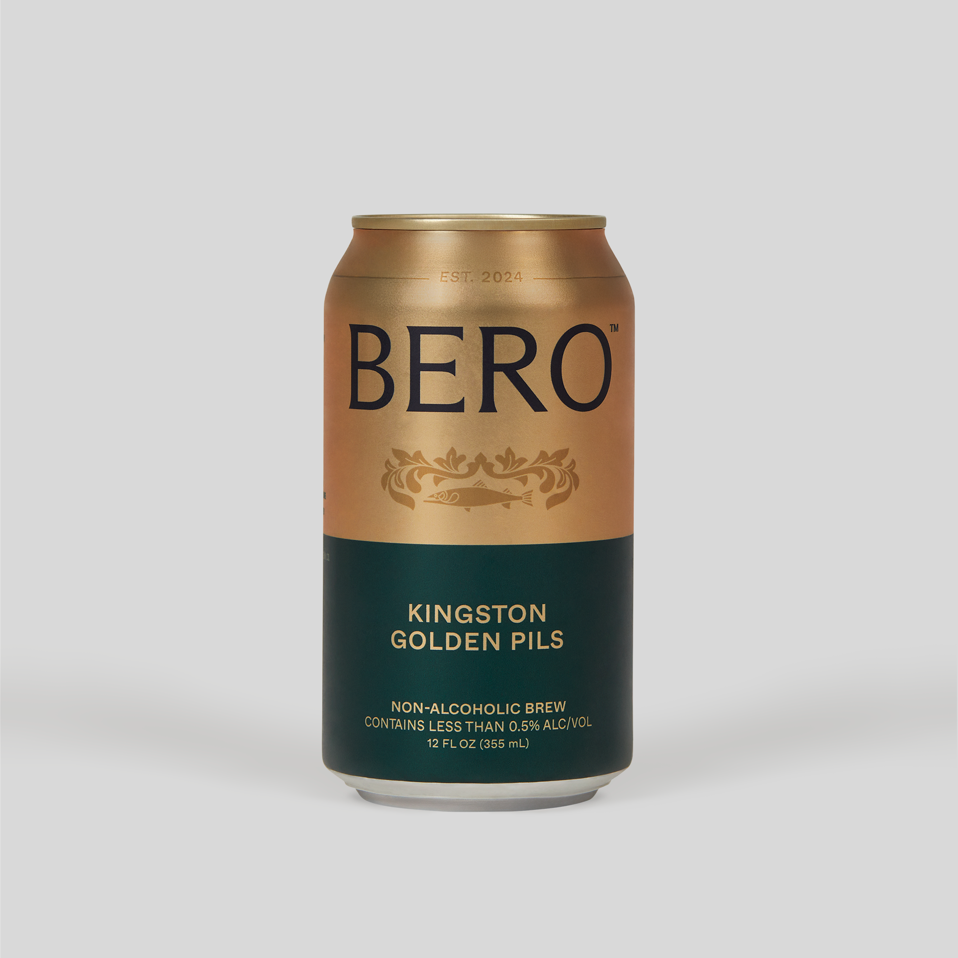 Gold and green can of BERO Kingston Golden Pils