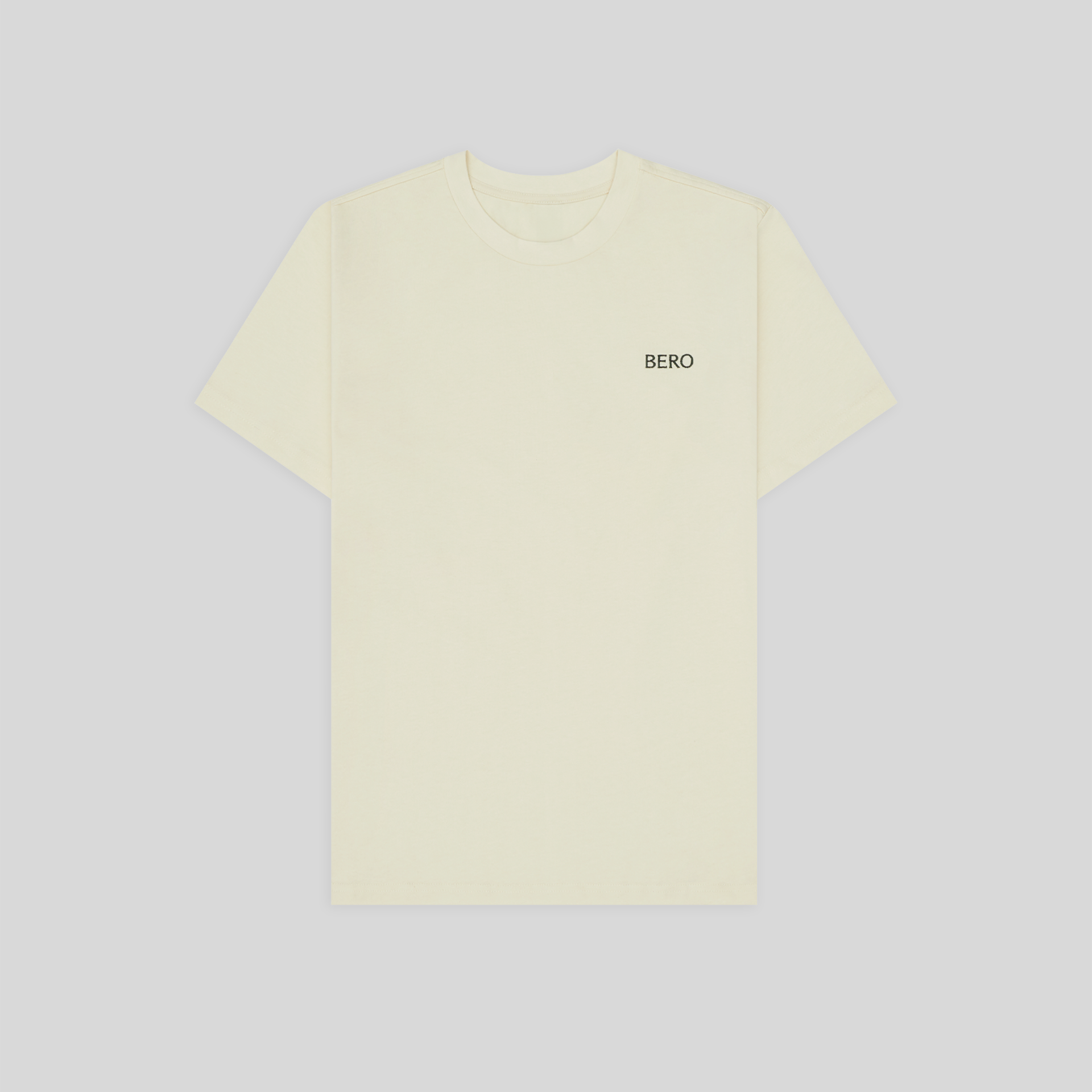 Cream t-shirt with 'BERO' logo on left chest