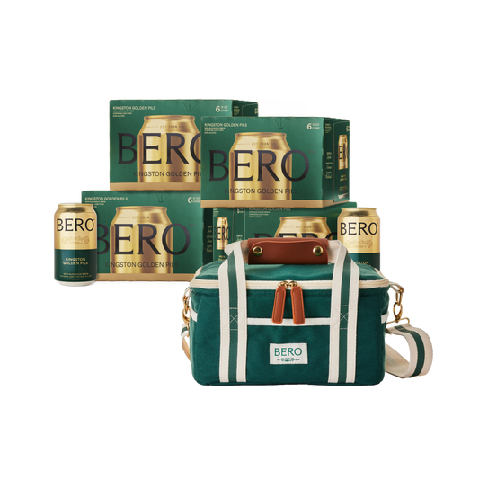 BERO mini cooler and Kingston Golden Pils 24-pack