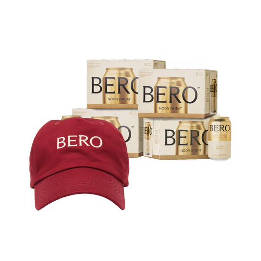 BERO baseball cap and Noon Wheat 24-pack