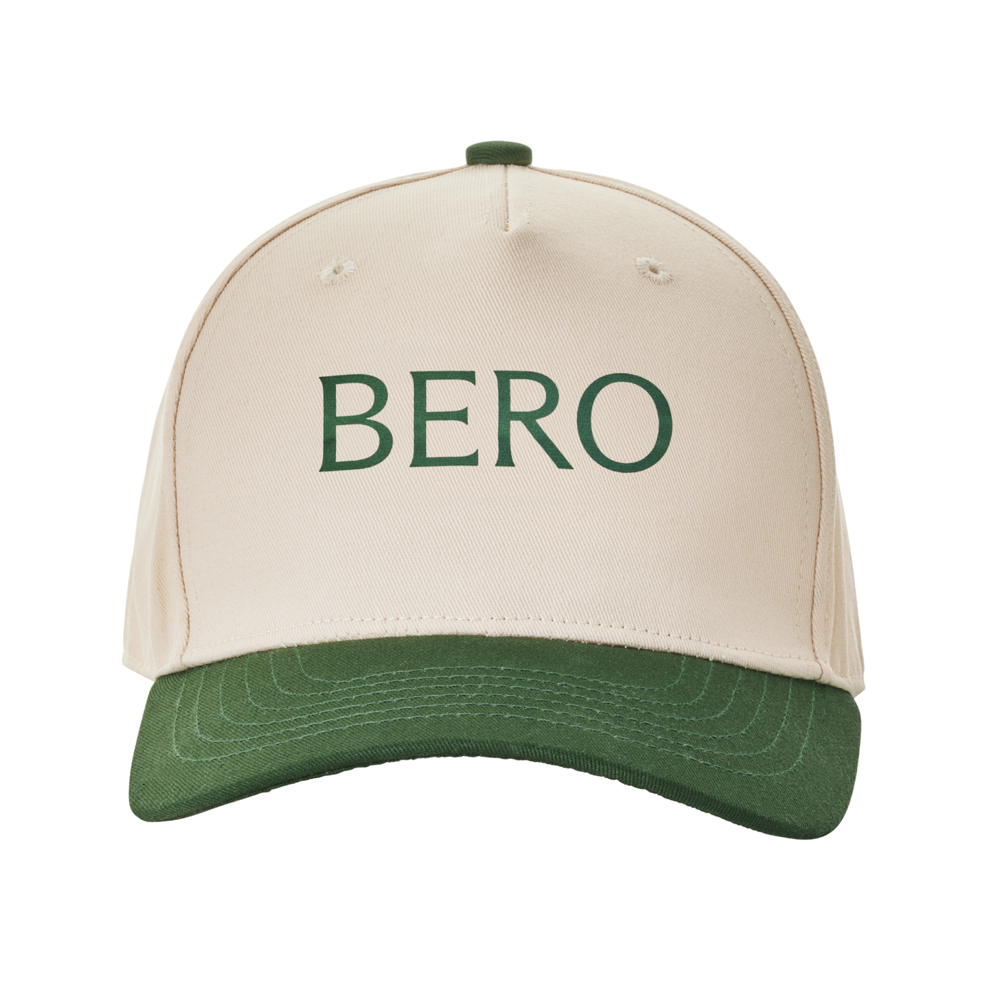 Cream and green BERO cap
