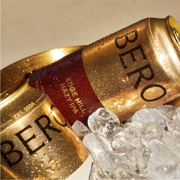 Bucket with ice and Edge Hill Hazy IPA cans