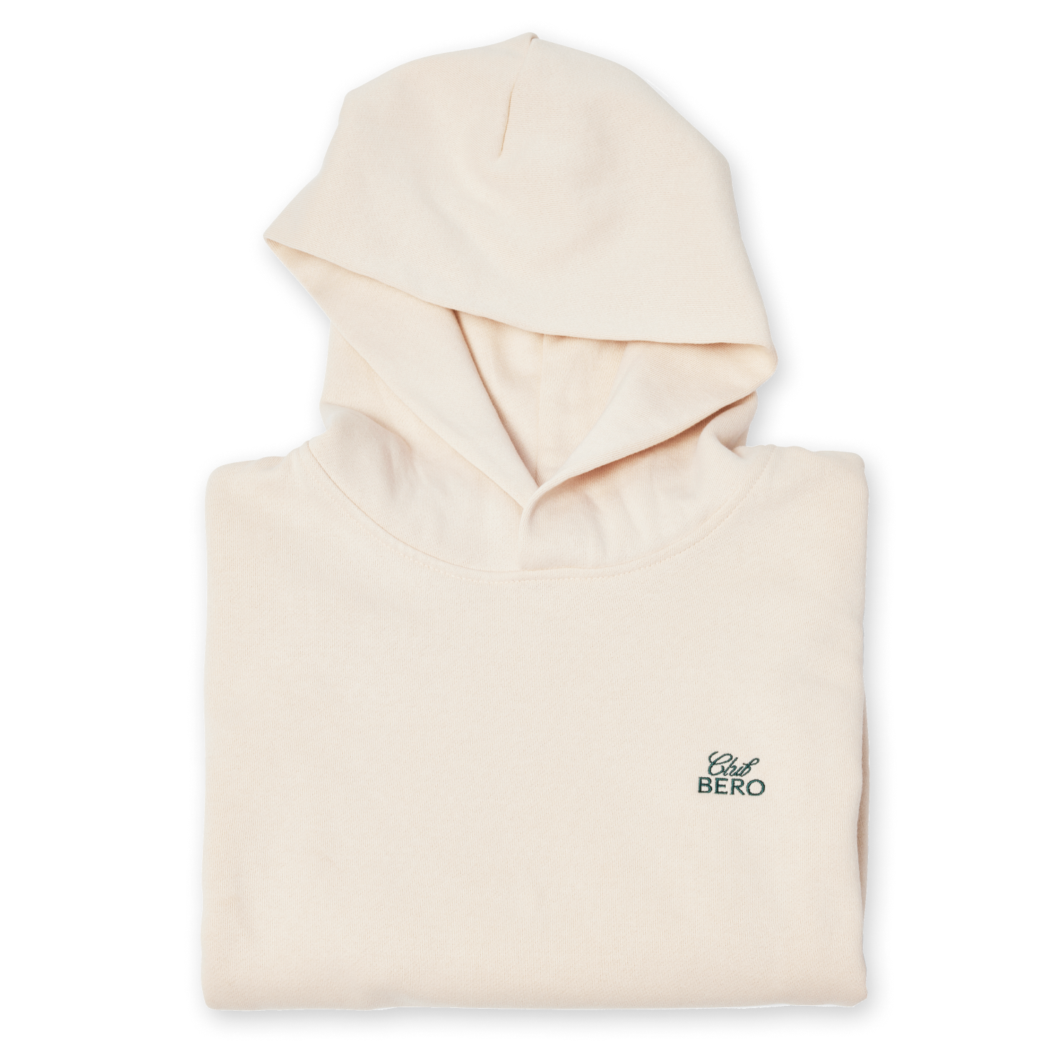 Cream hoodie with Club BERO logo