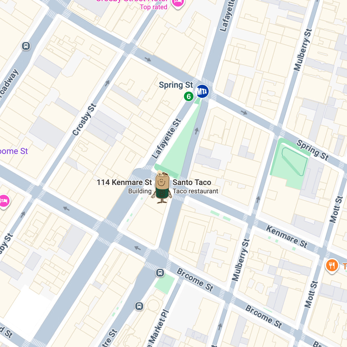 Map of Block Party location at 114 Kenmare St
