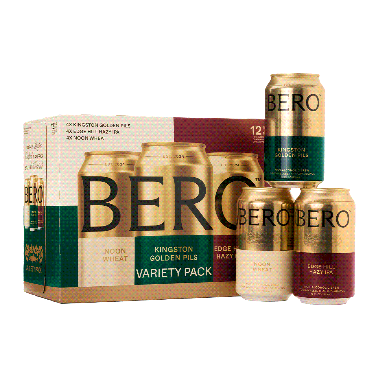 12-can variety pack carton next to cans