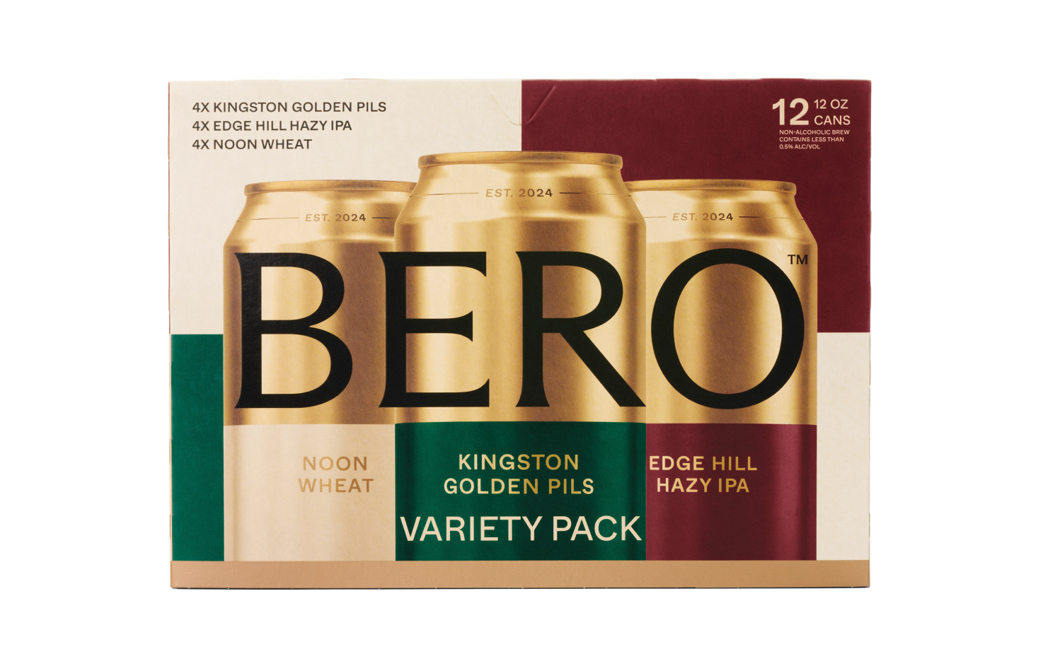 12-can variety pack carton from the front