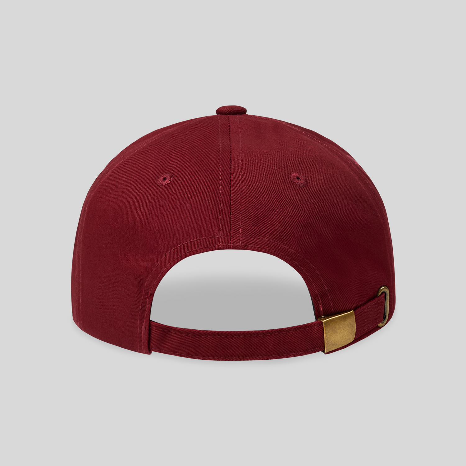 Back of maroon baseball cap