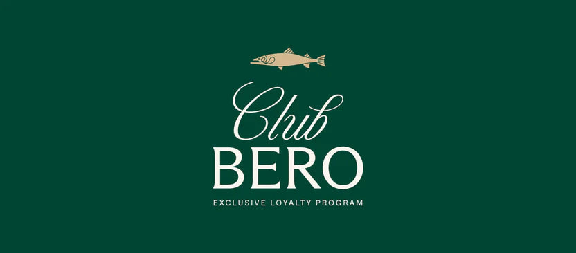 Logo of Club Bero with a fish illustration on a green background