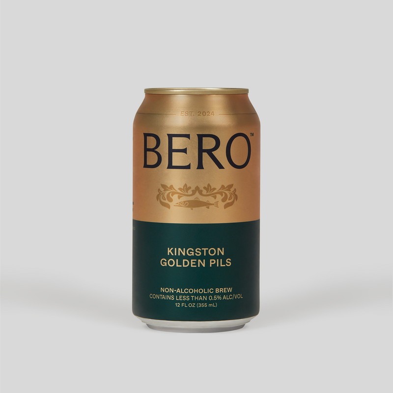 Gold and green can of BERO Kingston Golden Pils 