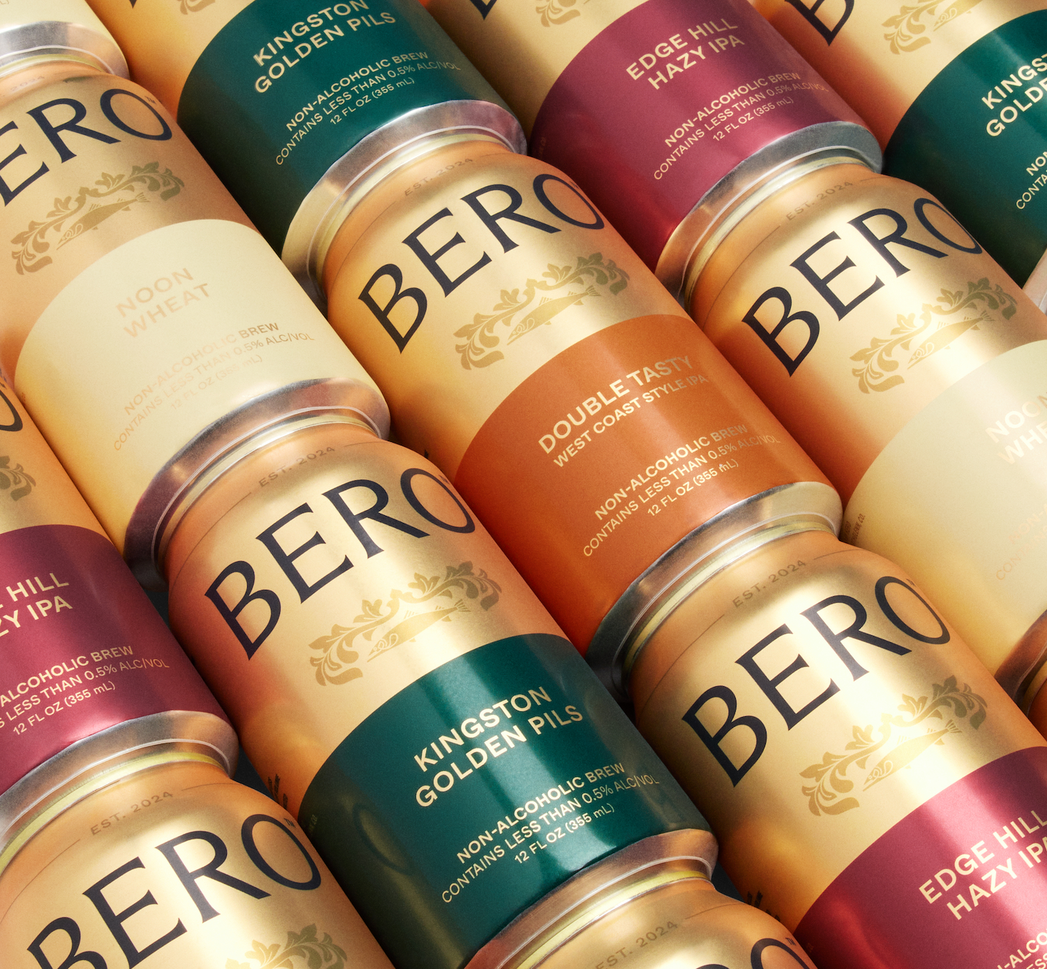 Lineup of BERO cans